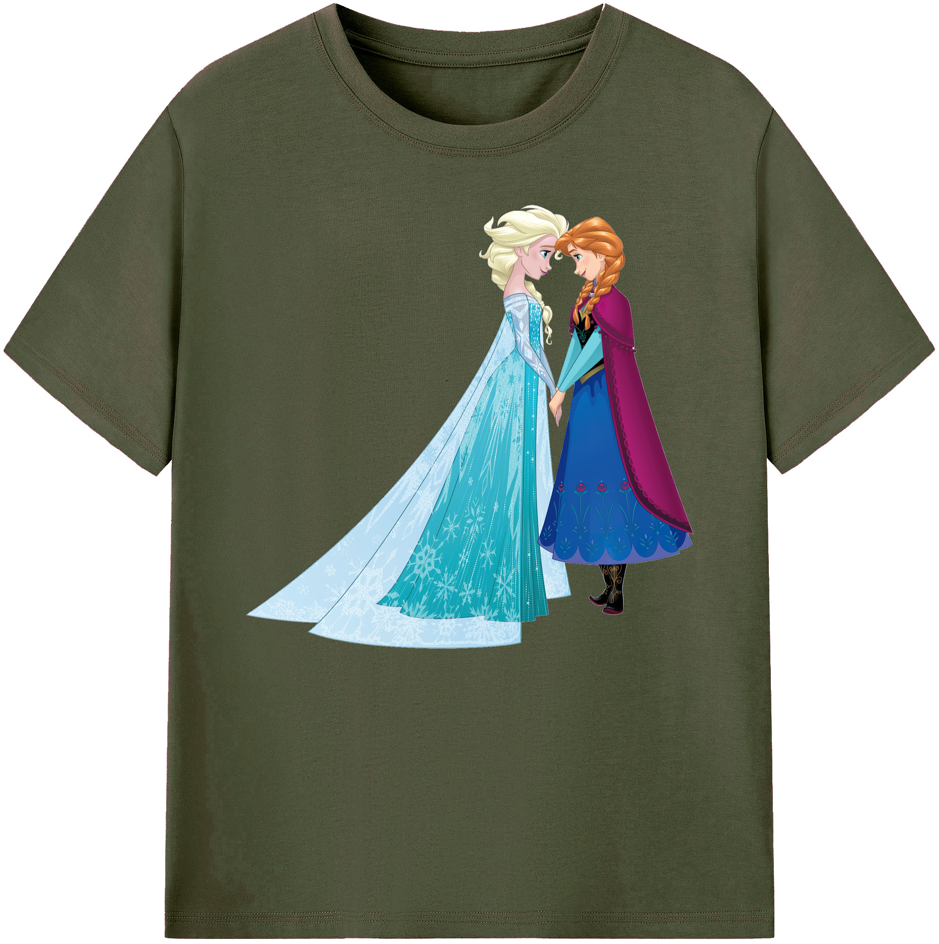 （画像用） アナと雪の女王 アンナ エルサ Frozen Anna Elsa 綿100％ メンズ半袖Tシャツ｜肌触りやわらか＆通気性